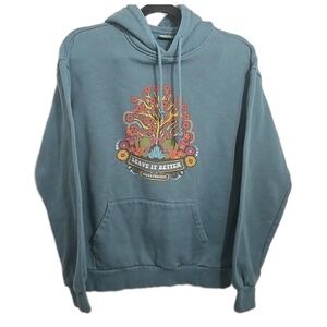 Parks Project Leave It Better Women's Medium Hoodie Sweatshirt Blue Tree Graphic